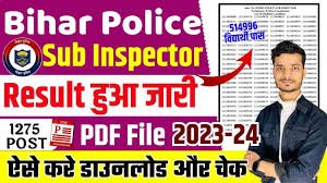 Bihar Police 1275 Sub-Inspector Marksheet