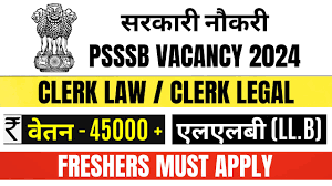 PSSSB Legal Clerk / Law Clerk Online Form 2024