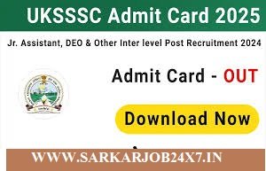 UKSSSC Jr. Assistant, DEO Exam Admit Card