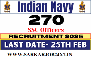 Indian Navy 270 SSC Officer Posts Online