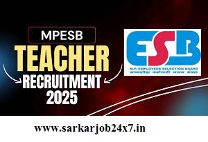 MPESB 10758 Teacher Vacancy Online