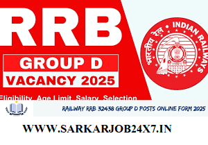 Railway RRB 32438 Group D Posts Online